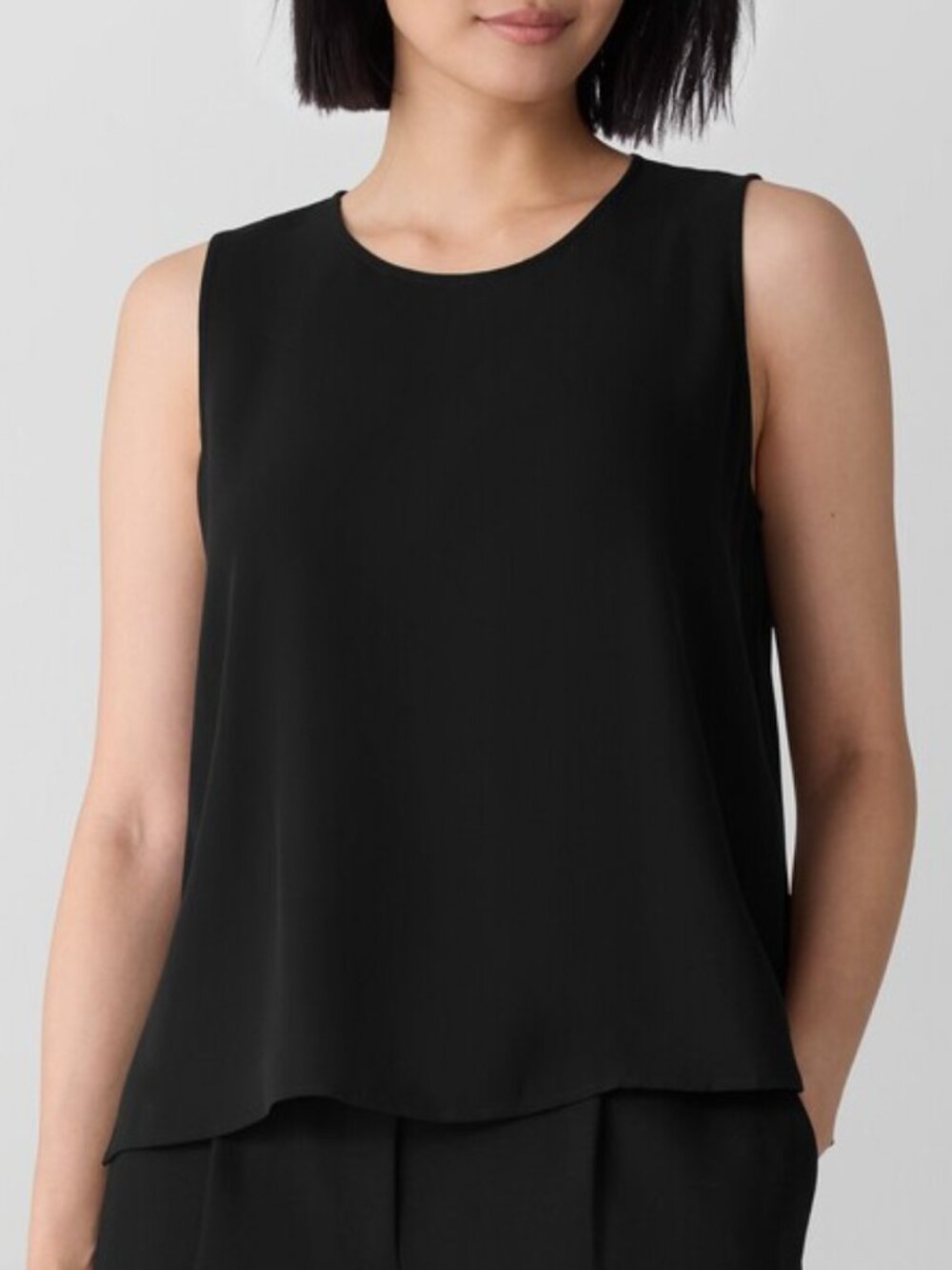 Eileen Fisher Silk Georgette Crepe Tank 2X New